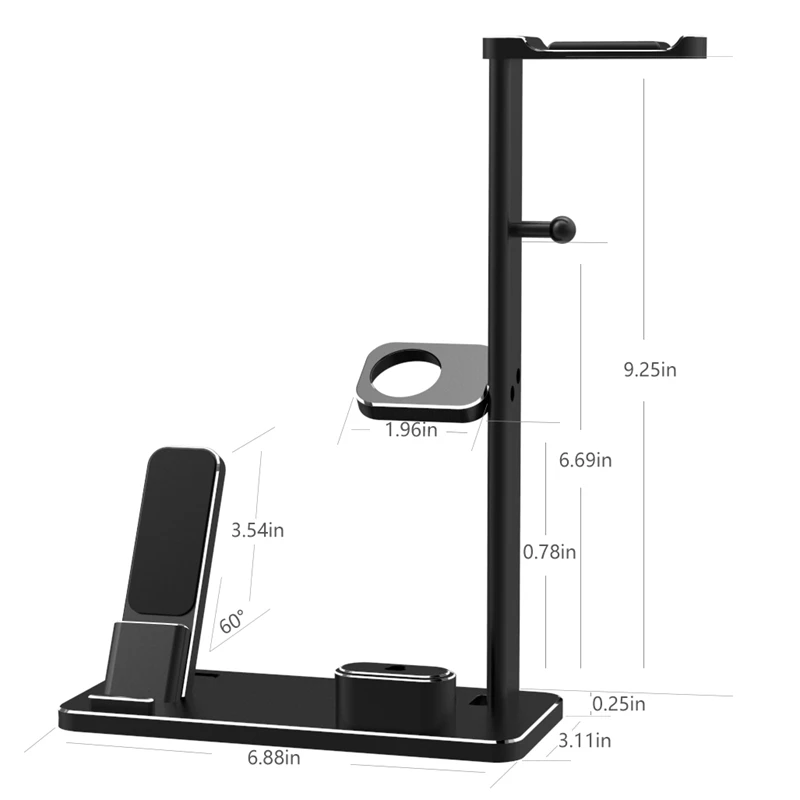Headphone Stand with USB Charger Desktop Gaming Headset Holder Hanger with USB Charging Station Suitable for Gaming DJ Wireles