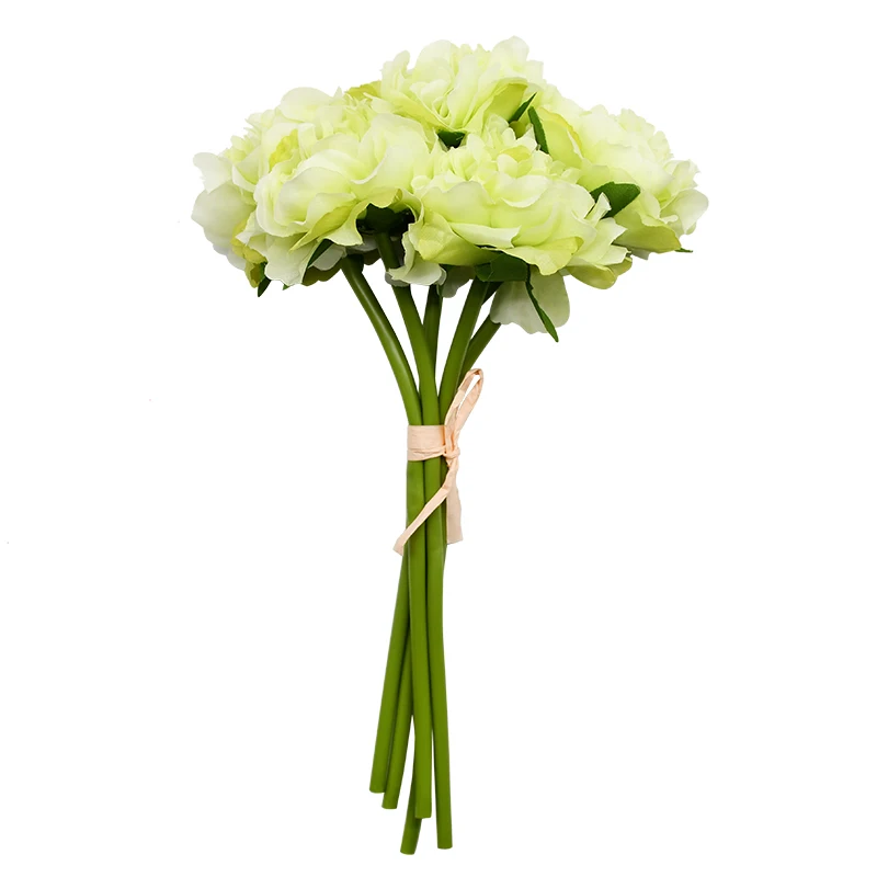 8cm 5Heads Hydrangea Artificial Flowers High Quality Silk Blooming Peony Fake Flower White Wedding Flowers Bouquet Home Decor