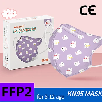 

20pcs Children KN95 Rabbit Bear Mask Dinosaur Unicorn Kid Child FFP2 Face Filter Respirator Reusable mask ffp2 kn95 infant