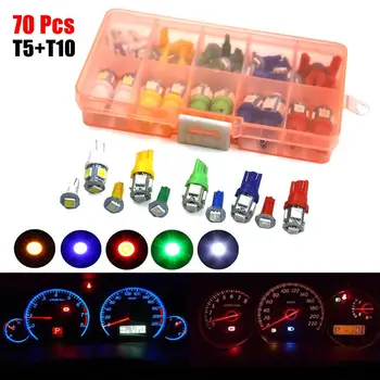 

70pcs T5 Led 5050SMD T10 LED Car Interior Light Car Dashboard Wedge Instrument Light Bulb Cluster Plug Dash lamp Indicator