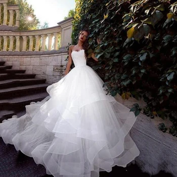 

Plus Size Vestido De Noiva Muslim Wedding Dresses Ball Gown Sweetheart Tulle Appliques Boho Wedding Gown Bridal Dresses