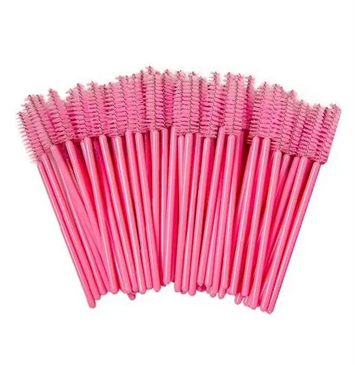 Pink-Pink 150 шт ресницы бровей кисти для накладных ресниц удлиняющие синтетические одноразовые щеточки для туши для ресниц Кисточки для макияжа - Handle Color: Pink-Pink