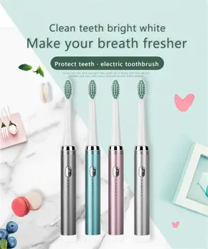 

Sonic Electric Toothbrush Adult Timer Brush 5 Mode USB Charger Rechargeable Tooth Brushes Replacement Heads Set