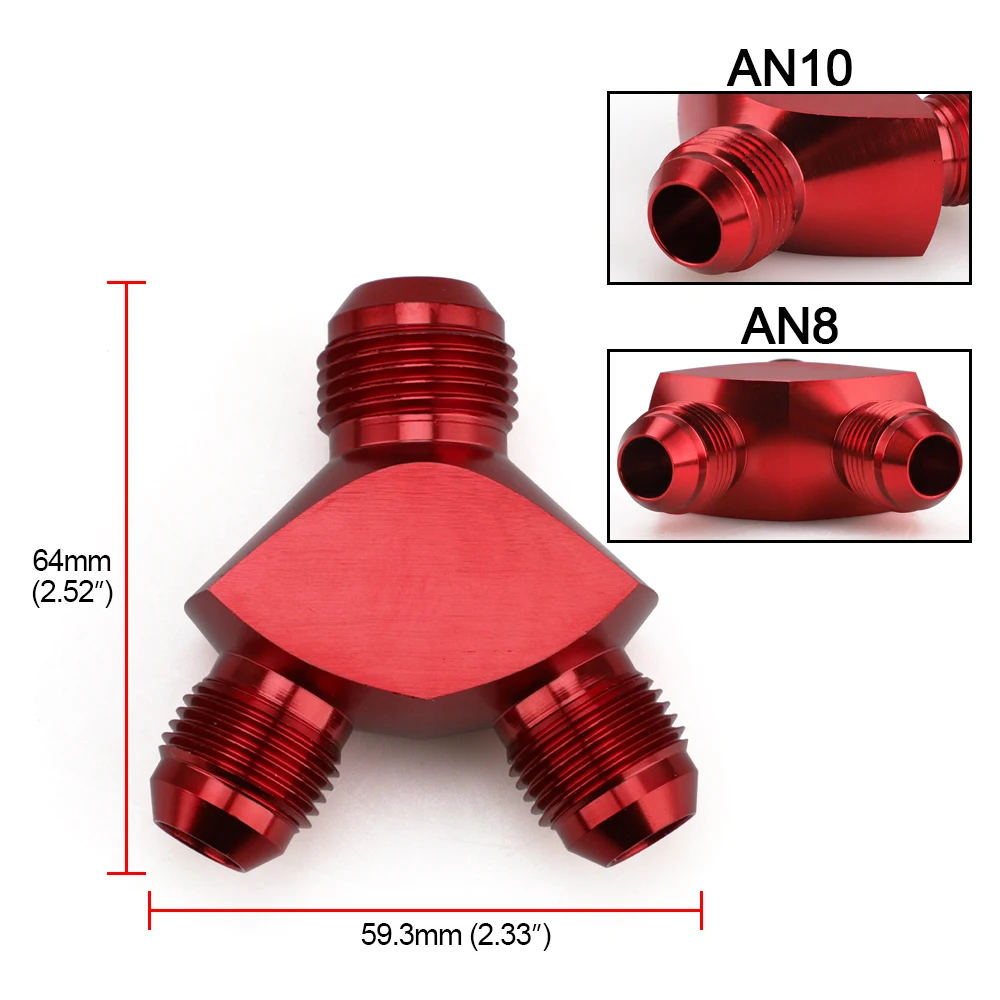 Алюминиевый Y блок Adapte AN6 AN8 AN10 r фитинги адаптер Черный Y Тип нефтяной трубы соединение