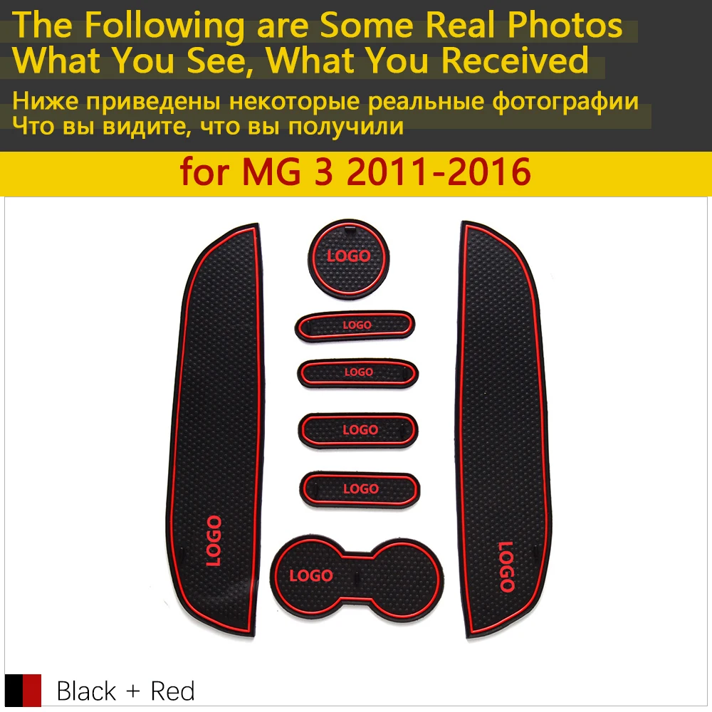 Anti-Slip Rubber Cup Cushion Door Groove Mat for MG 3 MG3 Internal 2011~2016 2012 2013 2014 2015 8Pcs Accessories mat for phone.
