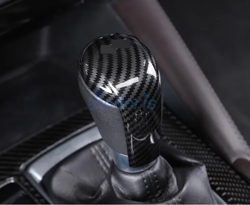 

For Mazda 3 M3 Axela 2020 Interior Carbon Fiber Color Gear Shift Knob Head Cover Protector Panel Car Styling Accessories