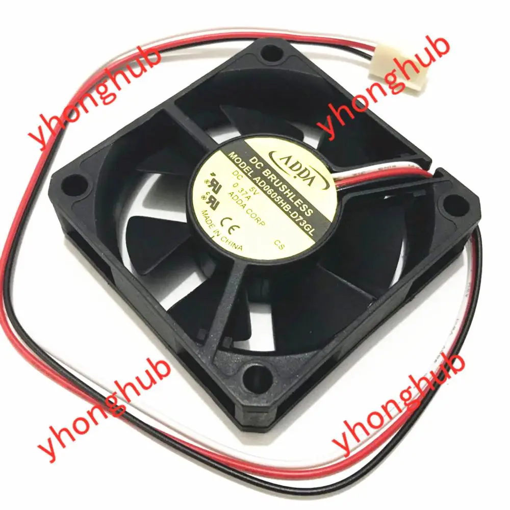 ADDA AD0605HB D73GL DC 5V 0.37A 60x60x15 мм 3 провода Сервер вентилятор