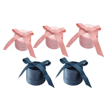 

Small Velvet Jewelry Box Bow Ladies Ring Necklace Trinkets Display Gift Box Case
