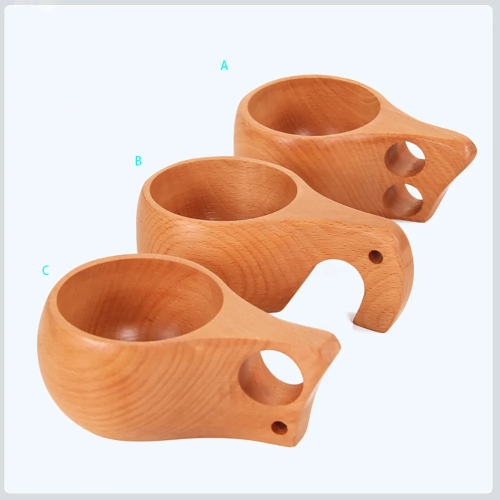

Handmade Beech Wooden Cups Nordic style Finnish Traditional Outdoor Wood Wine Cup Elephant Coffee Tea Cups kubek drewniany 2019