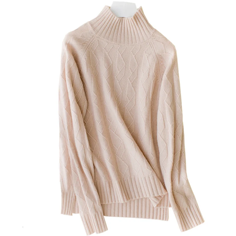 

New Cashmere Sweaters Warm Cashmere Shirts for Women with High Neck and Thick Sweaters
