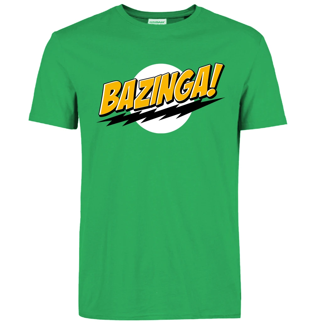 Забавная футболка The Big Bang Theory Bazinga Летняя Повседневная модная уличная Мужская футболка крутая уличная брендовая одежда - Цвет: green
