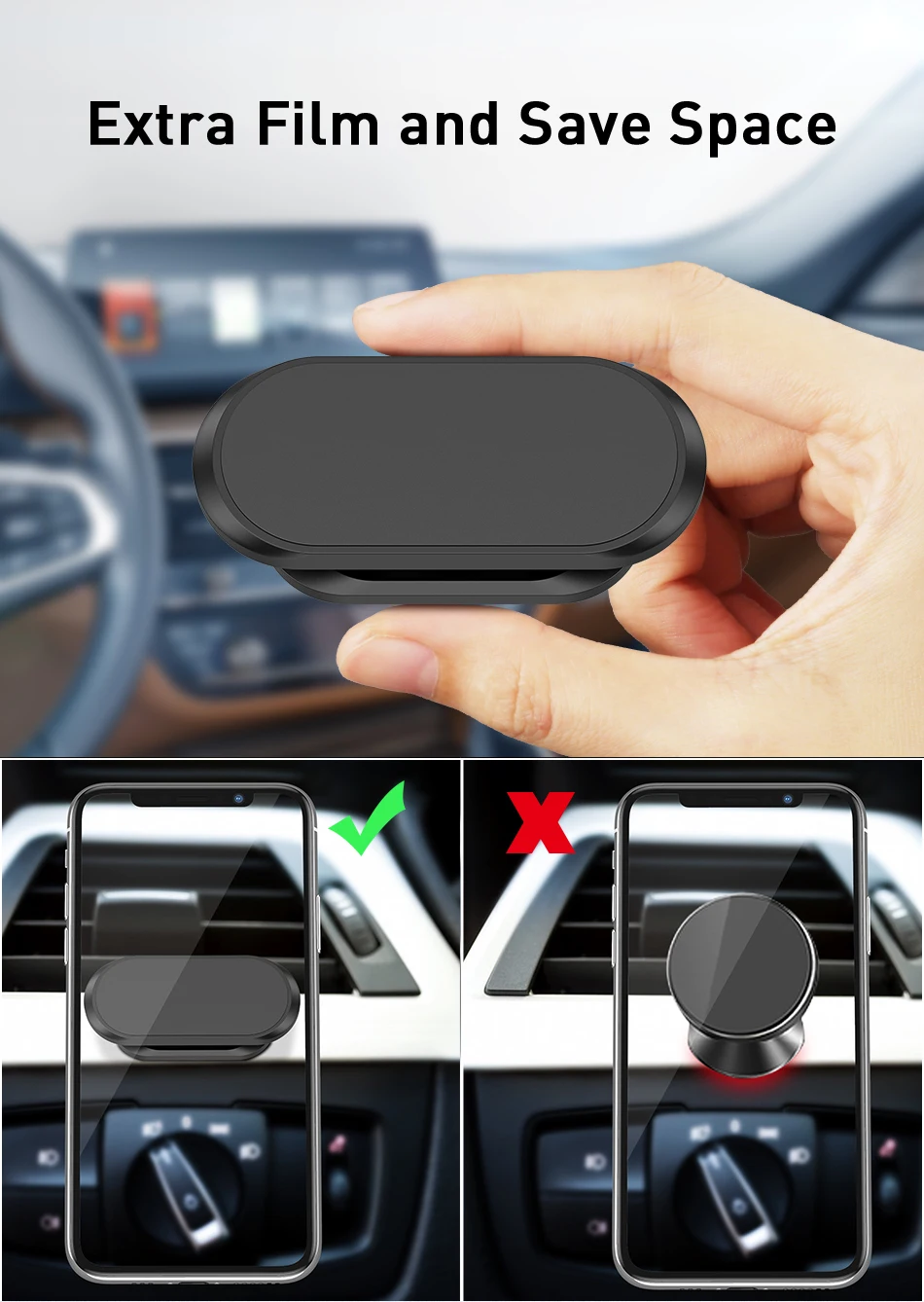 Magnetic Car Phone Holder Dashboard Magnet Phone Stand For iPhone Max Xiaomi Zinc Alloy Magnet GPS Car Mobile phone Mount cell phone stand