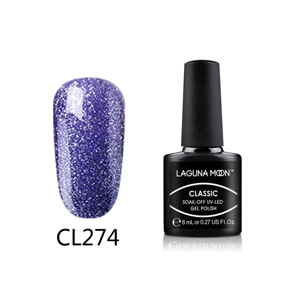 Lagunoon, 8 мл, фиолетовый Цветной Гель-лак для ногтей, окрашивание, замачивание, Полупостоянный гель, УФ-и светодиодный, лампа, эмалированный лак, лак, гель лак - Цвет: 274
