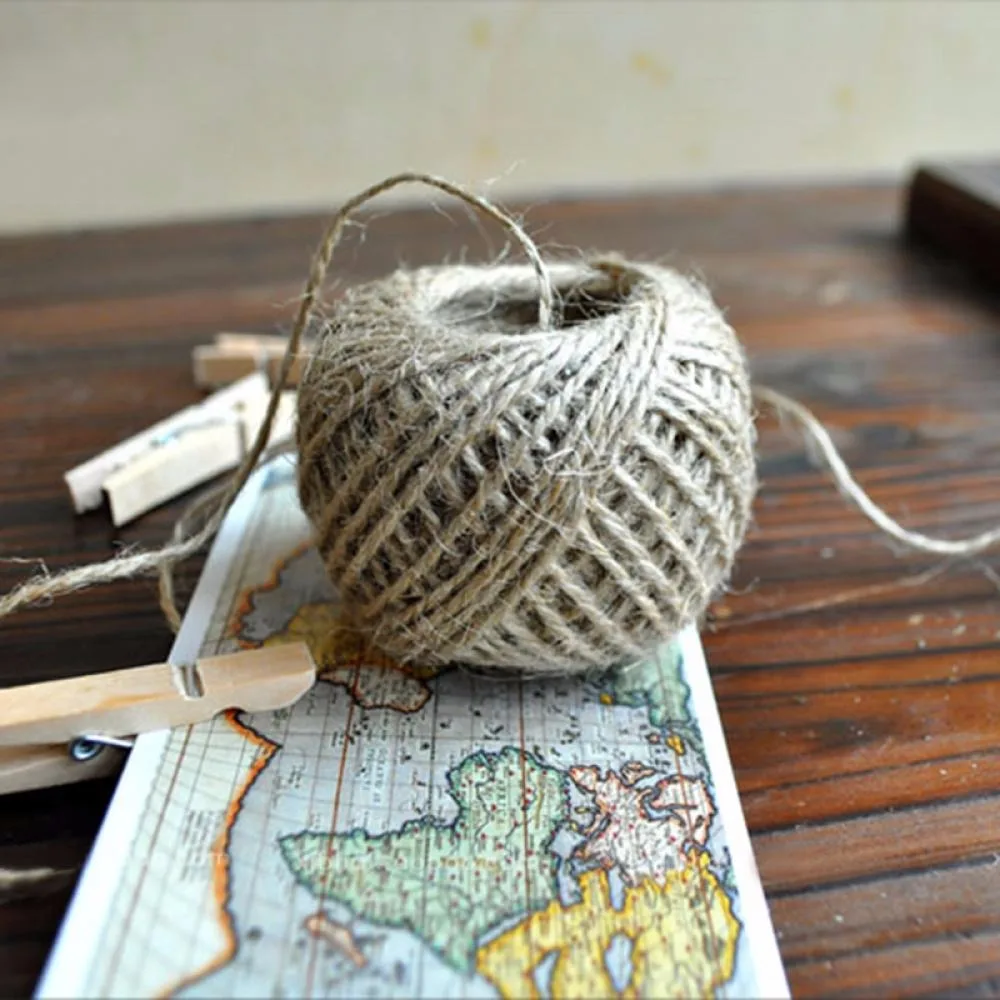 

DIY Packing Hemp Rope Handwork Accs Tags Photo Wall Decorative Woven 98ft 1 Roll Hemp Rope 30M Natural Burlap Jute Twine Cord