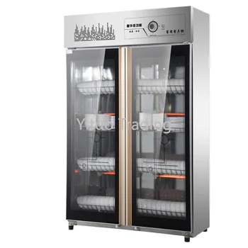 

Commercial 910L Cabinet Vertical Disinfection Cabinet Large Capacity Ozone Infrared Tableware Double Door Disinfection Cupboard