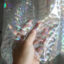Прозрачная Алмазная текстура голографическая ткань для дизайна модное платье Diy Материал Великолепная лазерная прозрачная ткань 0261L