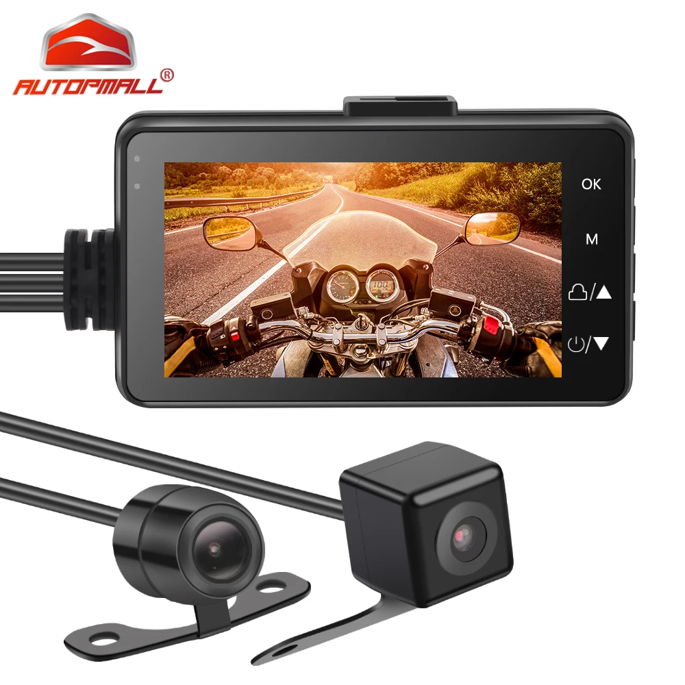 

Motorcycle Recorder Motorcycle DVR Dash Cam Full Body 720P Front Rear Wide View Waterproof Motorcycle Camera Logger Recorder Box