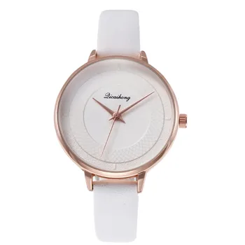 

Fashion Student Belt Watchs Personality Round Relief Fashion Quartz Watch Designer Watch Luxury Reloj Mujer Montre