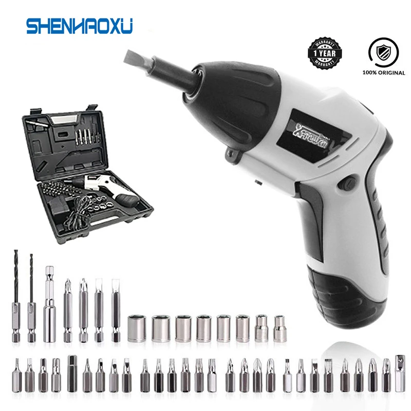 

Mini Electric Screwdriver Lithium Battery Operated Cordless Screw Driver Drill Tool Set Bidirectional Switch With 43pcs Screws