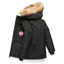 Большое Женское пальто Стиль Уличная рабочая одежда гусиный пуховик женская теплая одежда средней длины