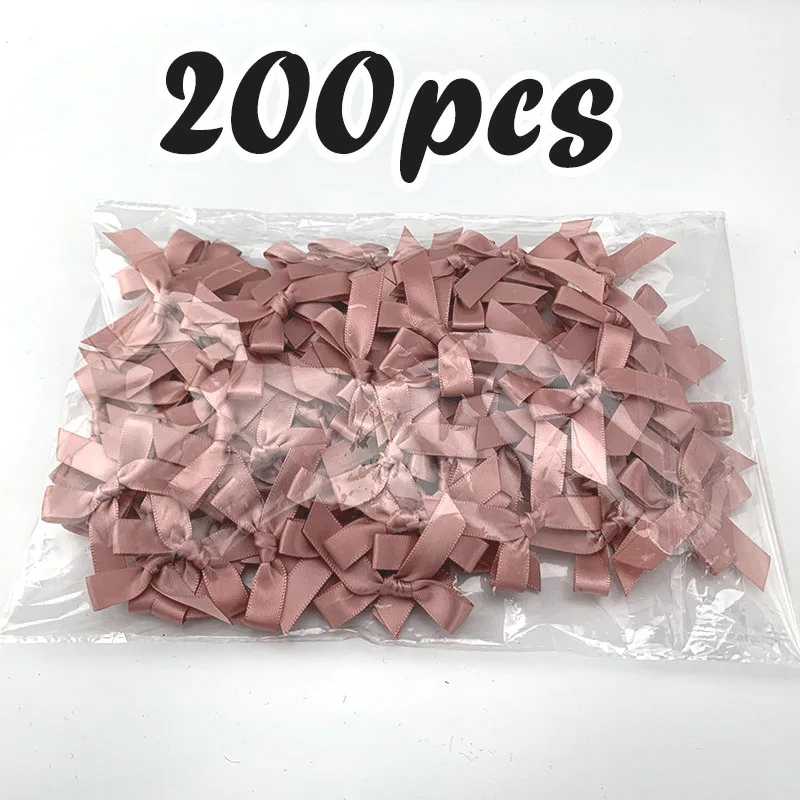 200 pcs/pack) Fresh Pink Ribbon Bows Small Size Satin Ribbon Bow Flower  Craft Decoration Handwork DIY Party Decoration - AliExpress