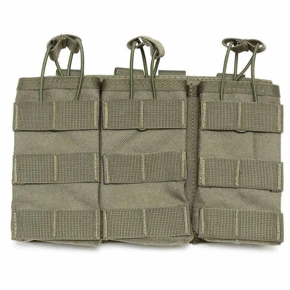 Двойная/Тройная Тактическая Военная переноска магазинная сумка Военные Аксессуары Для жилетов сумка открытая верхняя страйкбол Пейнтбол картриджный мешочек для охоты - Цвет: Triple OD