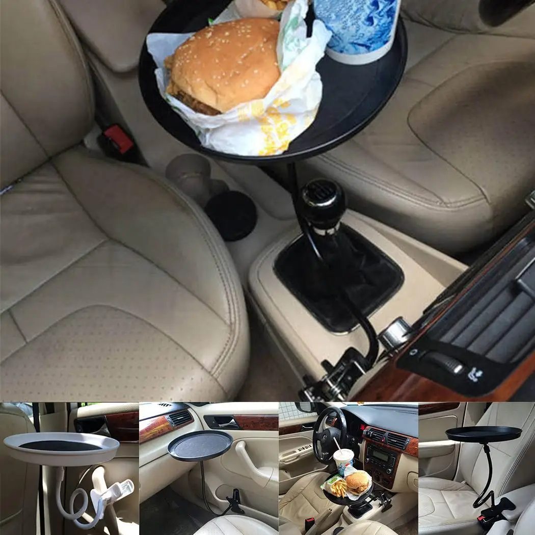 Поднос Автомобильный кронштейн для напитков ужин белый, черная тарелка стол Автомобильная стойка поддержки