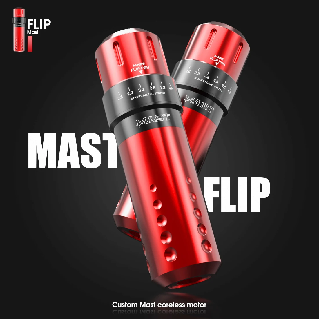 Mast Flip New Design Adjustable Six Stroke Lengths Custom Coreless Motor RCA Interface Tattoo Rotary Machine Pen Supplies | Красота и