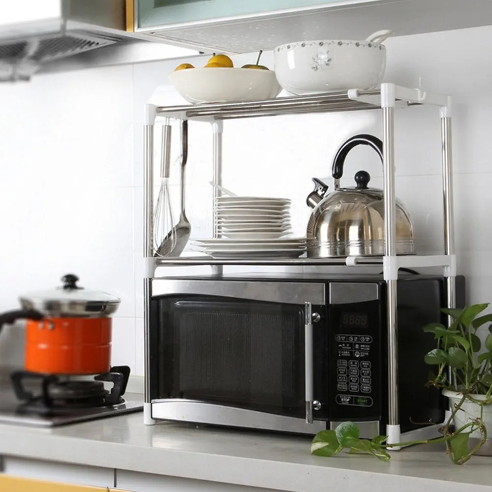 Standing Type Kitchen Microwave Oven Storage Rack1