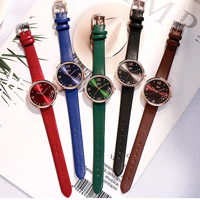 

Ladies watch women 5pcs quartz wristwatches luxury leather watches diamond woman watch bulk items wholesale offers of the day