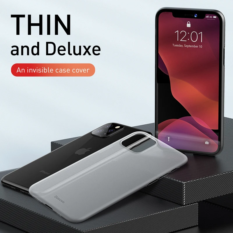 Роскошный чехол для телефона Baseus для iPhone 11 Pro Max Xs Max Xr X 11Pro, задняя крышка 0,4 мм, Ультратонкий чехол из полипропилена для iPhone11