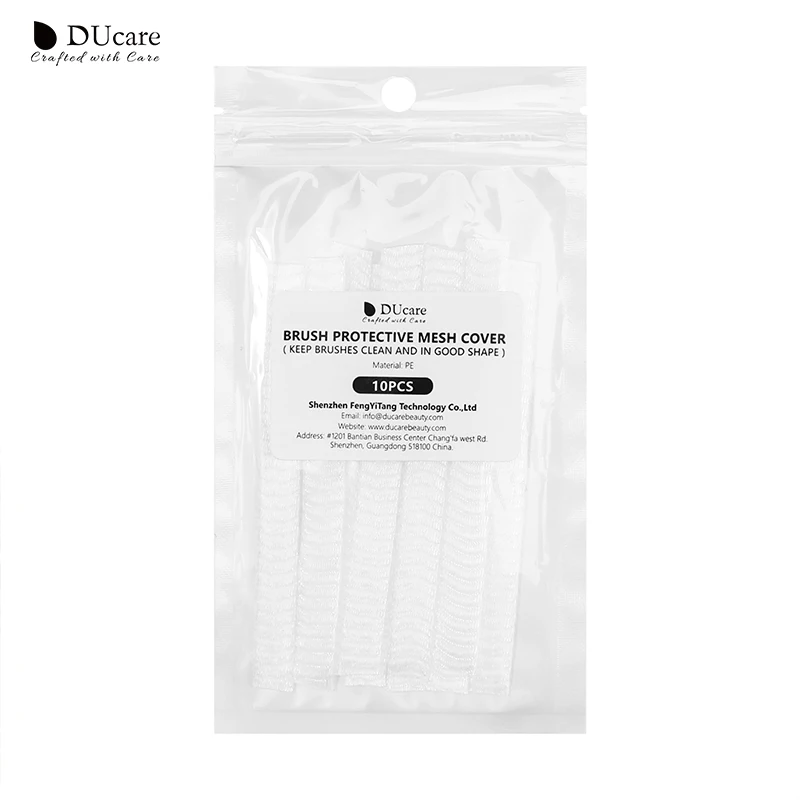 10PCS White 10PCS/20PCS Cosmetic Make Up Brushes Guards Mesh Protectors Cover Sheath Net White/Green - Handle Color: 10PCS White