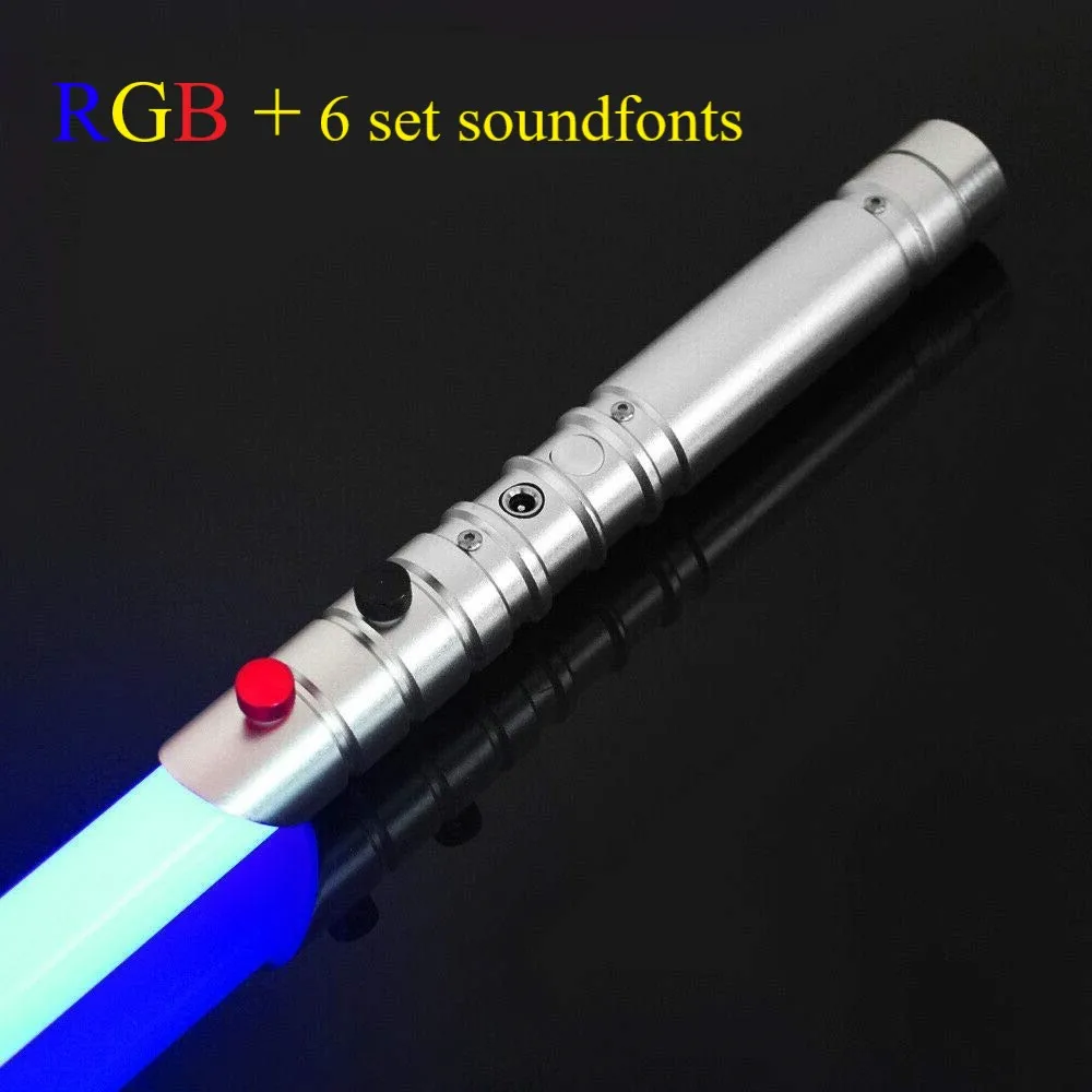 

LGTOY FOC Lightsaber Jedi Dueling Light Saber Flash on Clash Metal Handle Luminous Cosplay Children Toys Saber Stick-110cm RGB