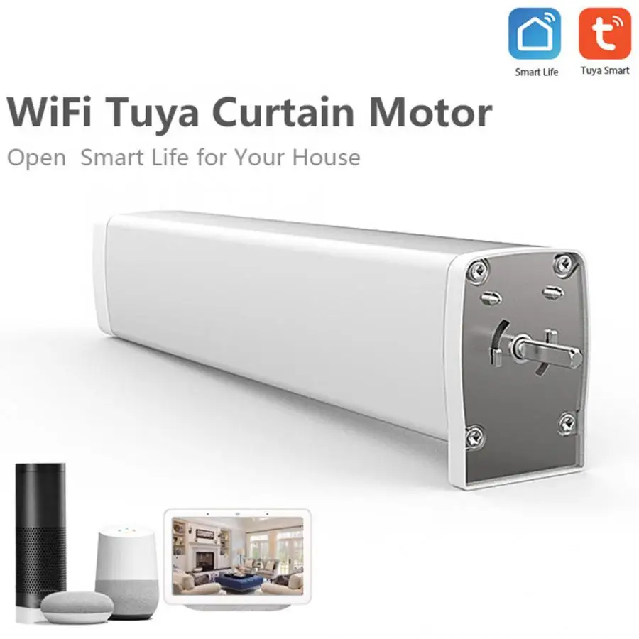 Умный двигатель для занавесок Home подключение Wi Fi голосовое управление белый 110 240
