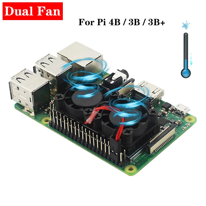 Raspberry Pi 4 Dual Fan with Heat Sink 
