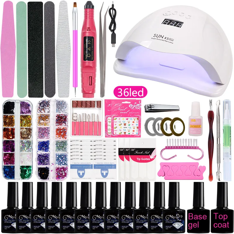Маникюрный набор профессиональный 36 Вт Светодиодный светильник электрическая