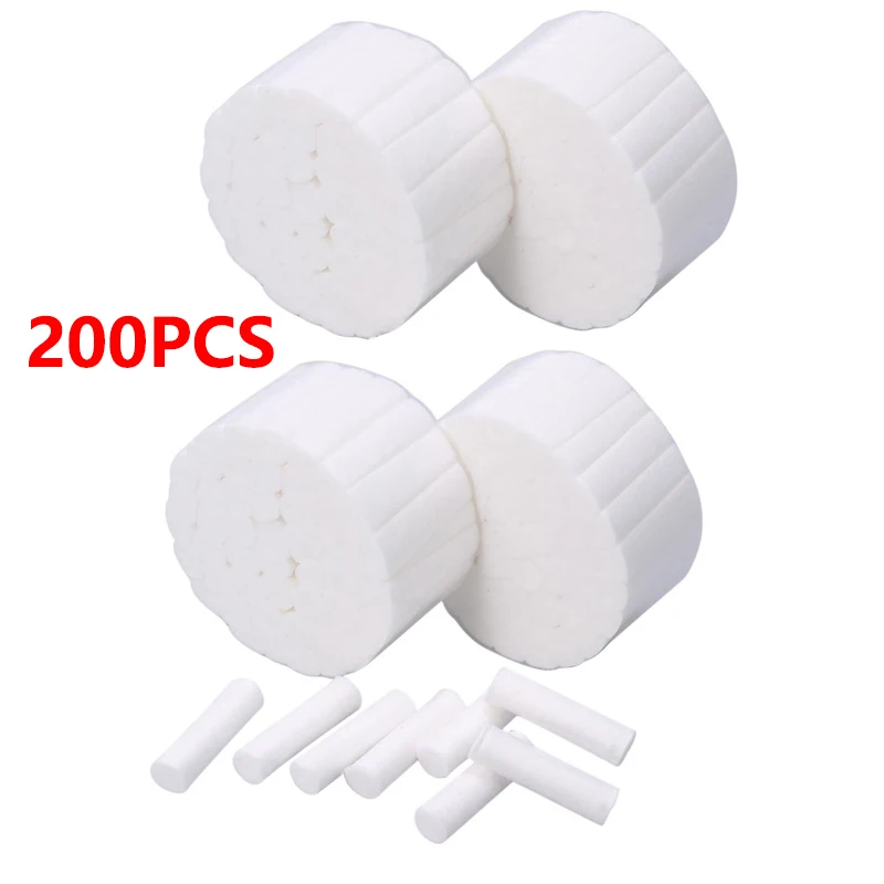 200pcs Dental Cotton Roll Surgical Cotton Rolls 100 Cotton High absorbent Dentist material