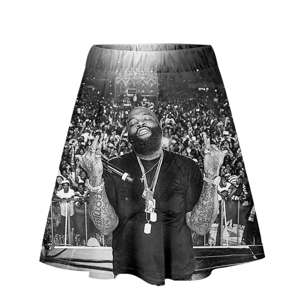 Rick Ross Женская юбка с завышенной талией Осенняя Плиссированная Юбка До Колена, юбка с принтом Rap, модная юбка-стрейч, 1 шт