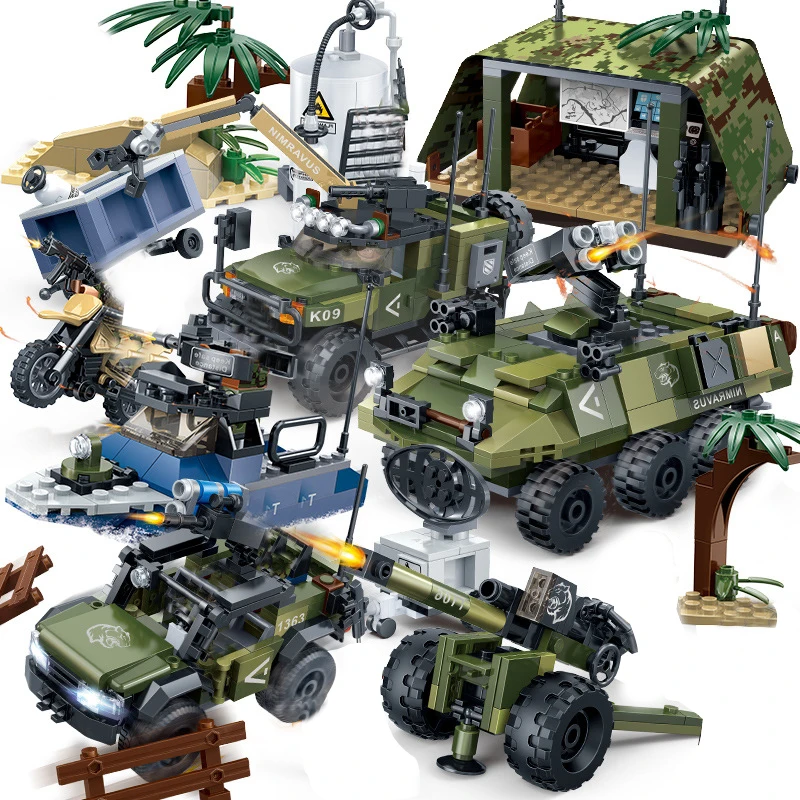 Set Legoing Military World War 2 SWAT 24 Amry Weapons Military Building Block 