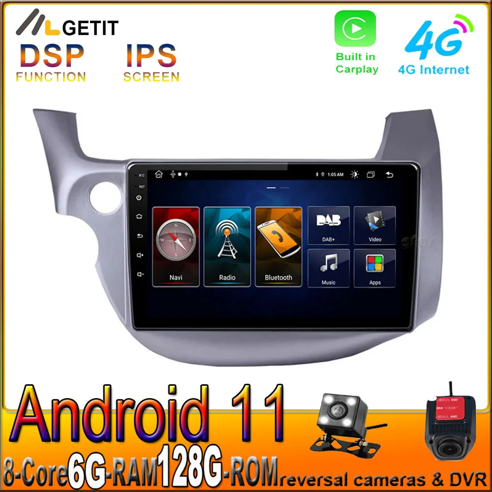 Android 11 для HONDA FIT JAZZ 2008-2013 NO 2 Din CAYPLAY Автомагнитола мультимедийный видеоплеер GPS