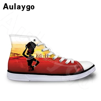

Aulaygo African Girl At Dusk Seaside Pattern Children Canvas Shoes Girls Sneakers Sports Kids Shoes Outdoor High Flats Zapatos