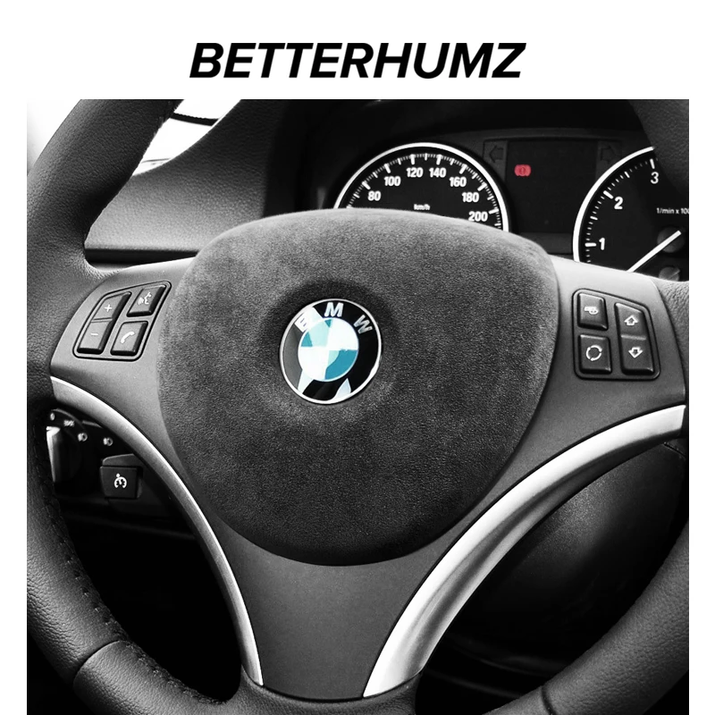 BETTERHUMZ ALCANTARA For BMW E90 E92 E93 3 Series 2005-2012 Steering Wheel Airbag ABS Cover Trim Sticker Car Styling Accessories |