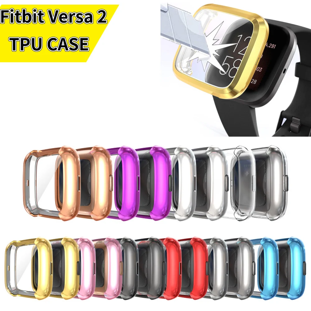 

2019 Soft Tpu Case for Fitbit Versa 2 Band Waterproof Watch Shell Cover Screen Protector for Fitbit Versa 2 Smart Watch Versa2
