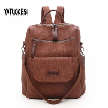 

2020 Fashion High Quality Women's Canvas Backpack For Teenagers Female School Bags Laptop Travel Bag Feminina Mochila Bookbag