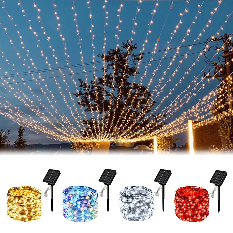 Led50/100/200/300 Diode LED Christmas ins style solar waterproof light string holiday party atmosphere lights Garden bedroom dec | Освещение