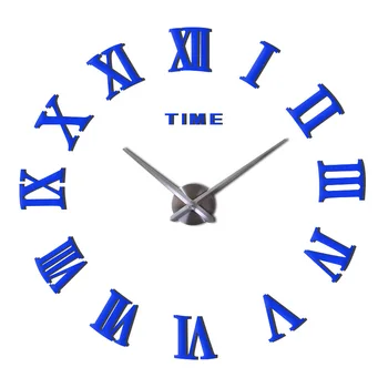 

New Home Decor Acrylic Wall Sticker Clock Large Roman Mirror Effect Wall Clock 3D DIY Creative Wall Clock