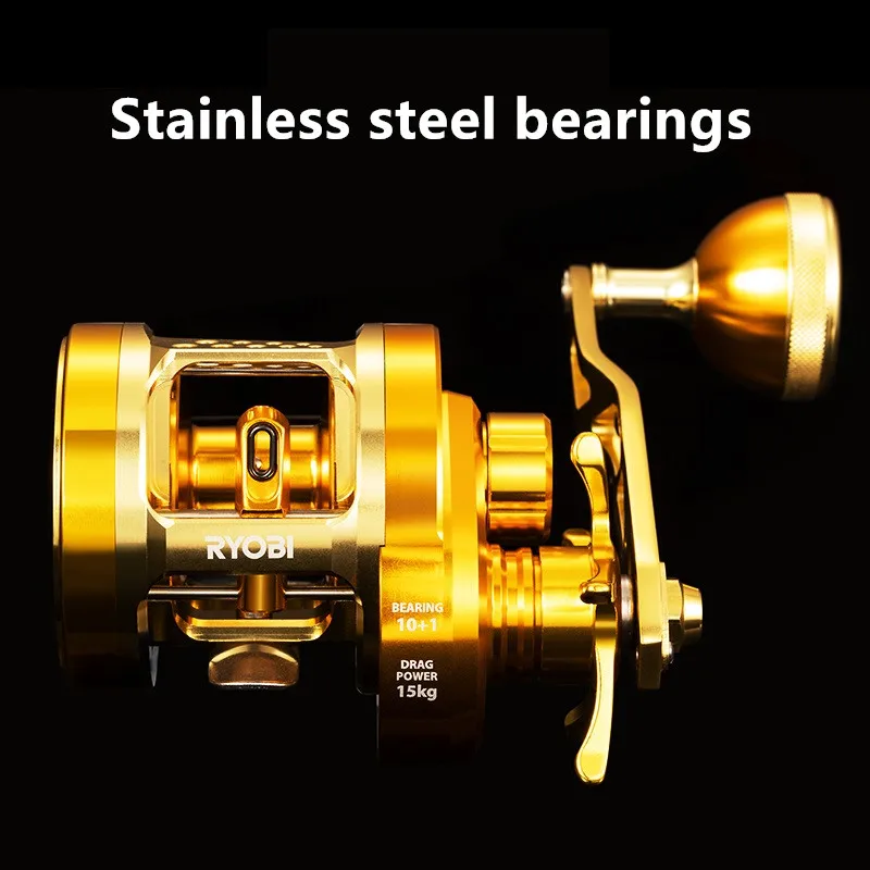 Carretel de Pesca de Água Pesca ao Corrico Ryobi Varius Lento Jigging Carretéis Max Arraste 15kg Engrenagem Ratio7.0:1 Salgada 6 Ryobi varius lento jigging carretéis max arraste