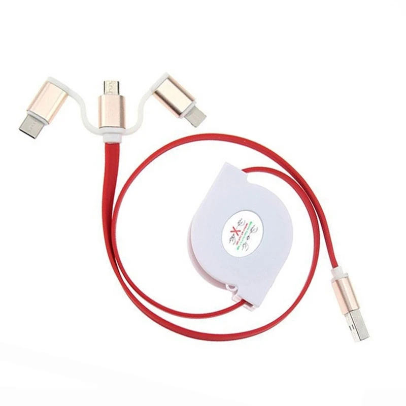 3 в 1 Выдвижной Usb type C кабель зарядного устройства для samsung Android Iphone