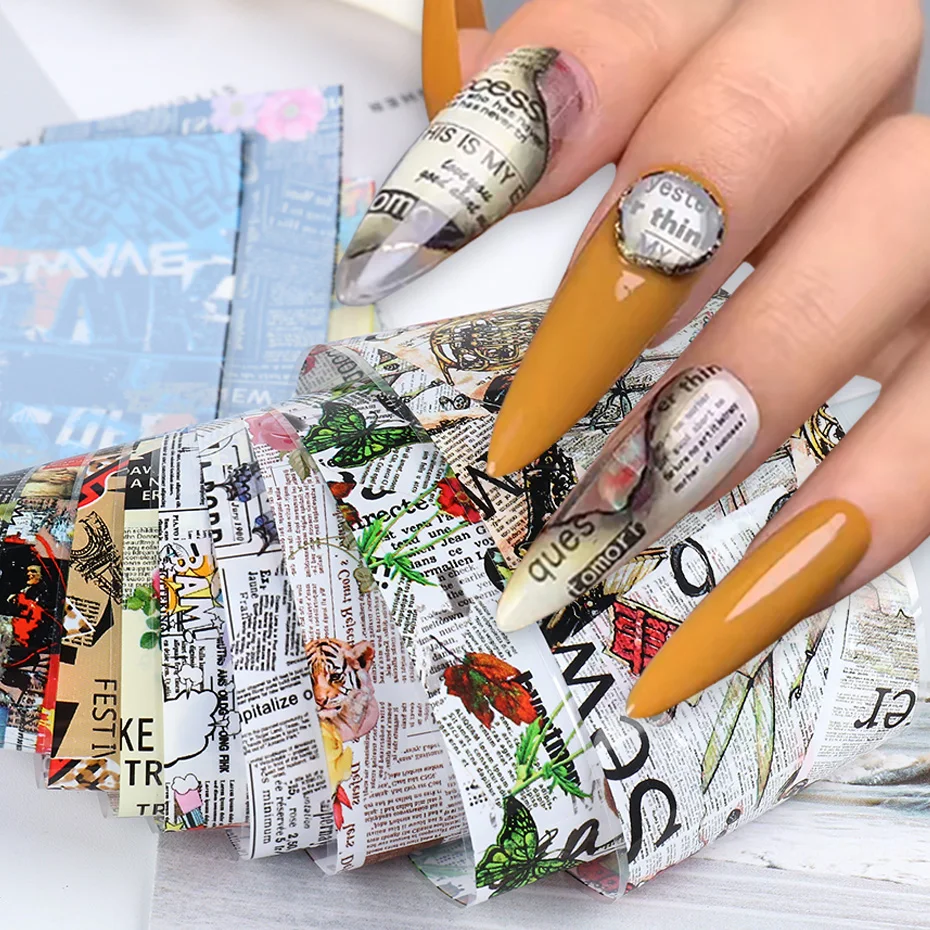 

Старинные Газеты Лак Для Ногтей Фольга Ретро Надписи Письмо Дизайн Трансферная Бумага Милый Лук Летний Декор Маникюр Наклейки LE5114