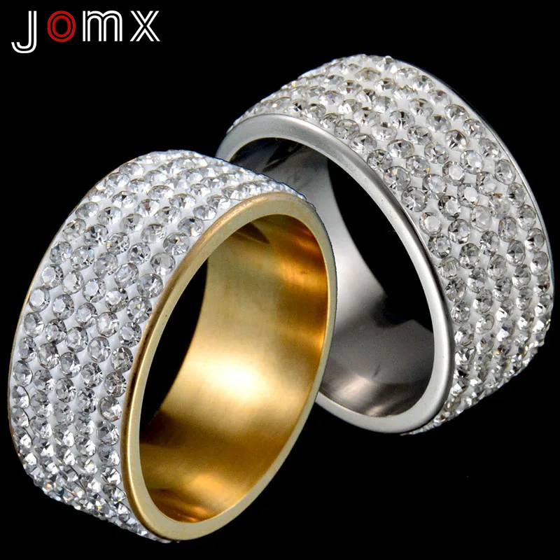 Jomx классические кольца для женщин 5 рядов кубический камень цирконий из